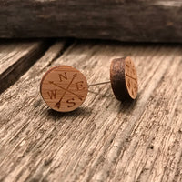 Compass Wooden Earrings