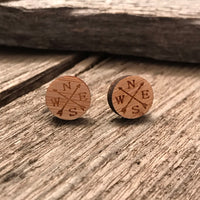 Compass Wooden Earrings